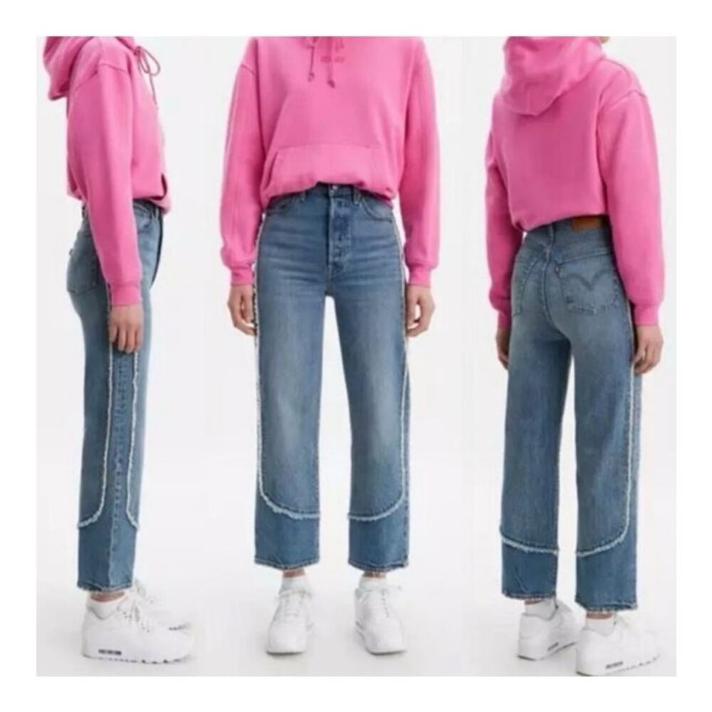 Levi’s Ribcage Straight Ankle On The Fringe Jeans size 26 x 27